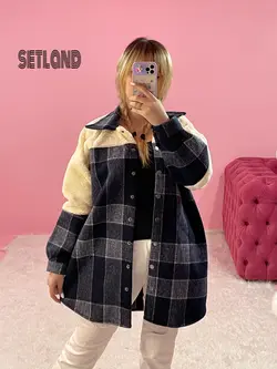 پالتو چهارخونه پشمی/تدی