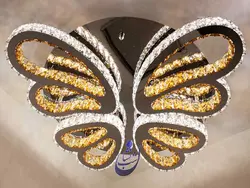 لوستر کریستالی سقفی طرح پروانه | فروشگاه شب نشان