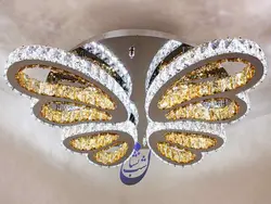 لوستر کریستالی سقفی طرح پروانه | فروشگاه شب نشان