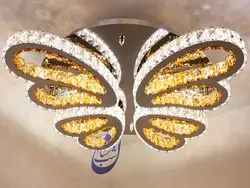 لوستر کریستالی سقفی طرح پروانه | فروشگاه شب نشان