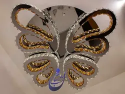 لوستر کریستالی سقفی طرح پروانه | فروشگاه شب نشان