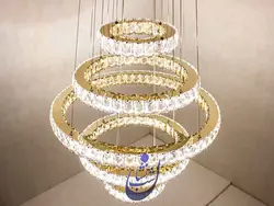 لوستر کریستالی آویز طرح اوربیتال | فروشگاه شب نشان