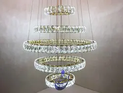 لوستر کریستالی آویز طرح اوربیتال | فروشگاه شب نشان