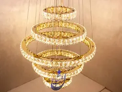 لوستر کریستالی آویز طرح اوربیتال | فروشگاه شب نشان