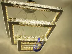 لوستر کریستالی مربعی آویز(طرح مهسان) | فروشگاه شب نشان