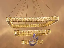 لوستر کریستالی مربعی آویز(طرح مهسان) | فروشگاه شب نشان