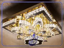 لوستر کریستالی مربعی آفتابگردان، یک محصول شگفت انگیز | فروشگاه شب نشان