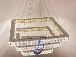 لوستر کریستالی مربعی آویز با گوشه های گرد(طرح مینو) | فروشگاه شب نشان