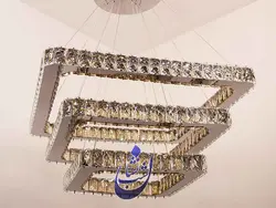 لوستر کریستالی مربعی آویز با گوشه های گرد(طرح مینو) | فروشگاه شب نشان