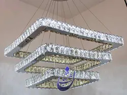 لوستر کریستالی مربعی آویز با گوشه های گرد(طرح مینو) | فروشگاه شب نشان