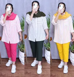 مانتو راه راه کد:438