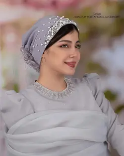 خرید آنلاین توربان مجلسی کد 1962 | مزون شقایق تفرشی