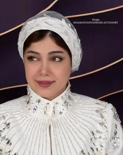 خرید آنلاین توربان مجلسی عروس کد 2025 | مزون شقایق تفرشی