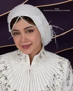 خرید آنلاین توربان مجلسی عروس کد 2025 | مزون شقایق تفرشی