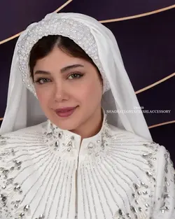 خرید آنلاین توربان توردار مجلسی کد 2022 | مزون شقایق تفرشی