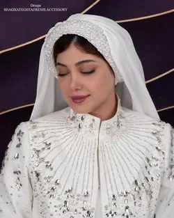 خرید آنلاین توربان توردار مجلسی کد 2022 | مزون شقایق تفرشی