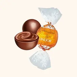 شکلات پذیرایی لینت لیندور توپی شیری پرتقالی - 250 گرمی