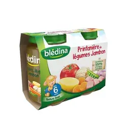 پوره Bledina سبزیجات بهار و ژامبون