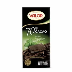 شکلات valor تلخ 70% با طعم نعناع