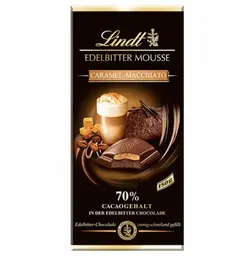 شکلات Lindt تلخ 70% با طعم کارامل و ماچیاتو