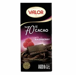 شکلات Valor تلخ 70% با تمشک