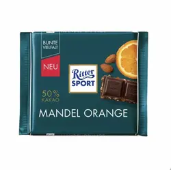 شکلات تلخ Ritter Sport بادام و پرتقال شکلات تلخ ریتر اسپرت بادام و پرتقال