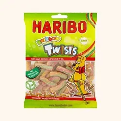 پاستیل 160 گرمی HARIBO Sour Rainbow Twists_مدل رینبو توئیست ترش