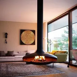 شومینه معلق عدسی هیزمی
