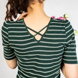 تیشرت یقه‌گرد پشت بندی