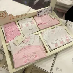 ست لباس نوزاد دخترانه 19 تکه دانالو طرح گل روبانی Danaloo