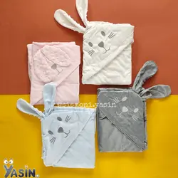 پتو خرگوشی دو رو مخمل کارامل دم دار