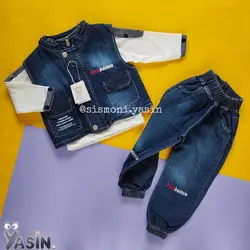 ژیله شلوار لی با بلوز پنبه