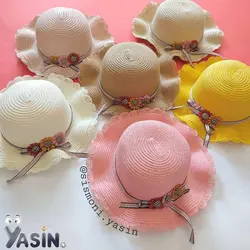 کلاه حصیری طرح گل