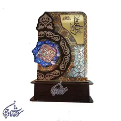 تندیس میناکاری طرح وان یکاد خاتم به همراه بشقاب میناکاری