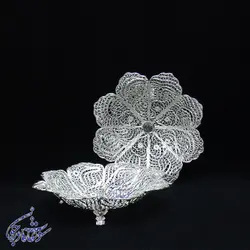 شیرینی خوری سه پایه ملیله کاری مدل 8 پر سایز کوچک - سوغات مادرجون