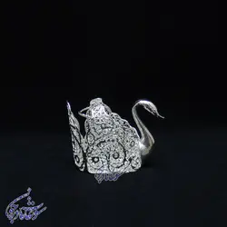 جا قاشق چایخوری ملیله کاری مدل قو سایز متوسط - سوغات مادرجون