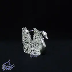 جا قاشق چایخوری ملیله کاری مدل قو سایز متوسط - سوغات مادرجون