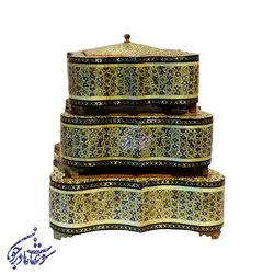 ست شکلات خوری دالبر دار خاتم مدل 4 گوش - سوغات مادرجون