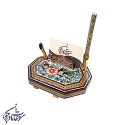 جاقلمی خاتم طرح گل و مرغ مدل 8 گوش - سوغات مادرجون