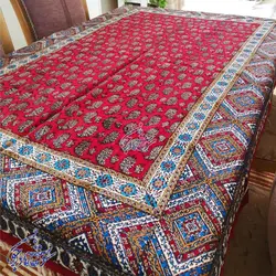 رومیزی قلمکار صادراتی طرح کف لپی - سوغات مادرجون