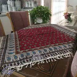 رومیزی قلمکار صادراتی طرح کف لپی - سوغات مادرجون