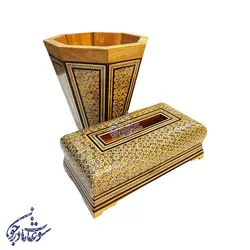 جا دستمال و سطل خاتم مدل تخمه دار - سوغات مادرجون
