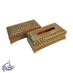 ست جا دستمال و جا قاشق خاتم کاری - سوغات مادرجون