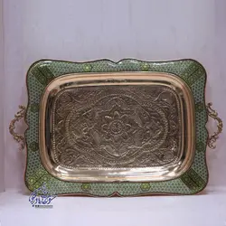 سینی چایخوری مس و خاتم - سوغات مادرجون