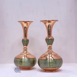 گلدان دالبری مس و خاتم کوچک