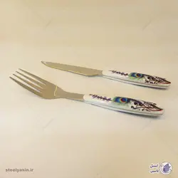 کارد چنگال میوه‌خوری دسته رنگی کد005
