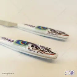کارد چنگال میوه‌خوری دسته رنگی کد005