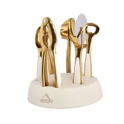 ابزار آشپزی وون ست 7 پارچه رنگ کرم مدل WOON polar-Gold
