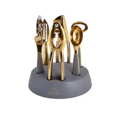 ابزار آشپزی وون ست 7 پارچه رنگ طوسی مدل WOON polar-Gold