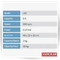 کاتر میکسر و غذا ساز تمام استیل 6 و 9 و 11 لیتری                                               مدل : TB-L11BES